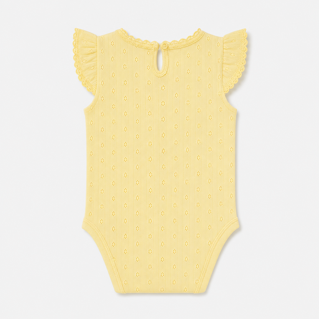 Soft Yellow Eyelet Bodysuit view 2