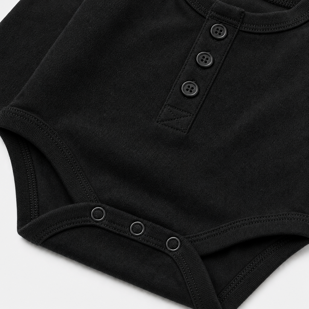 Black Henley Bodysuit view 3