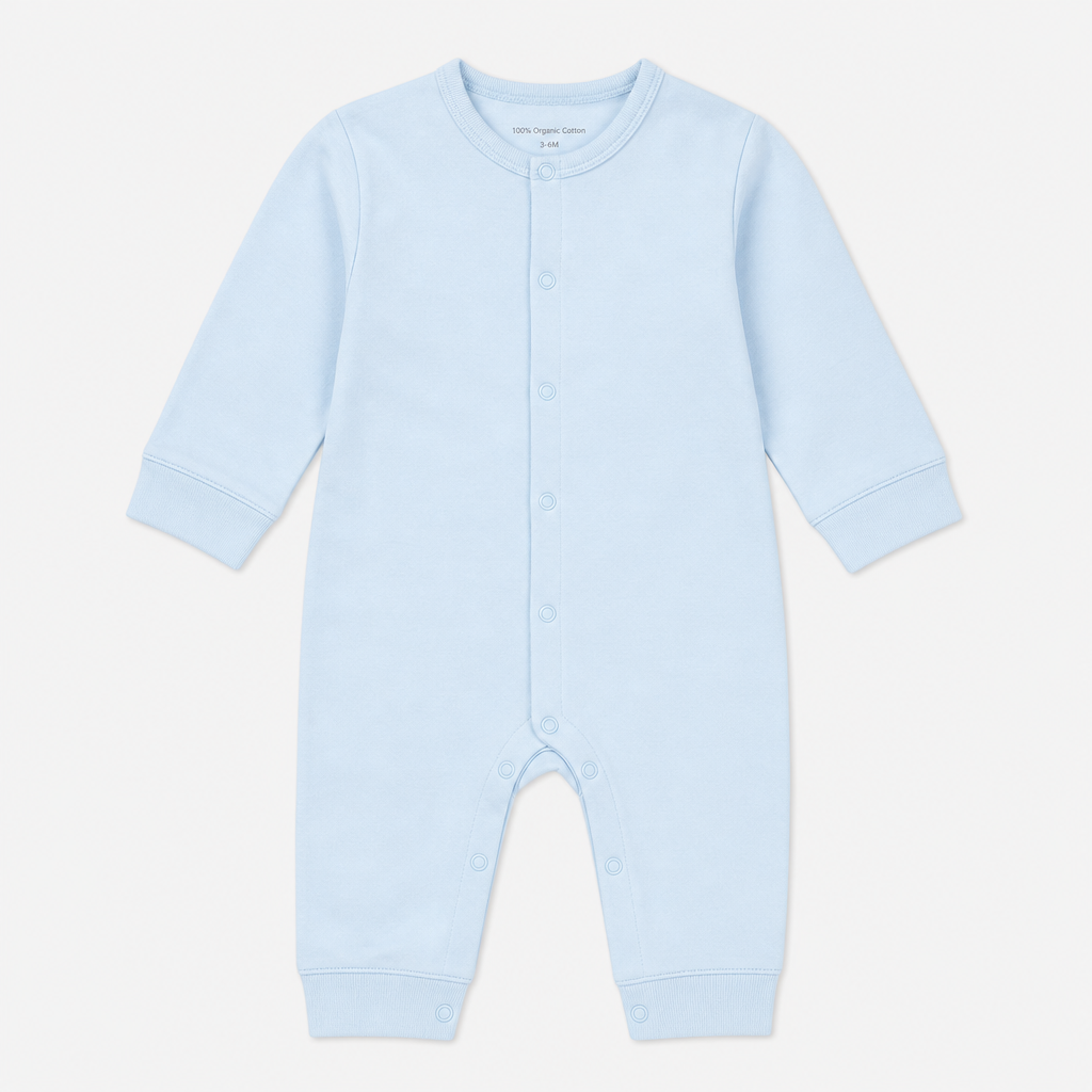 Baby Blue Organic Cotton Romper