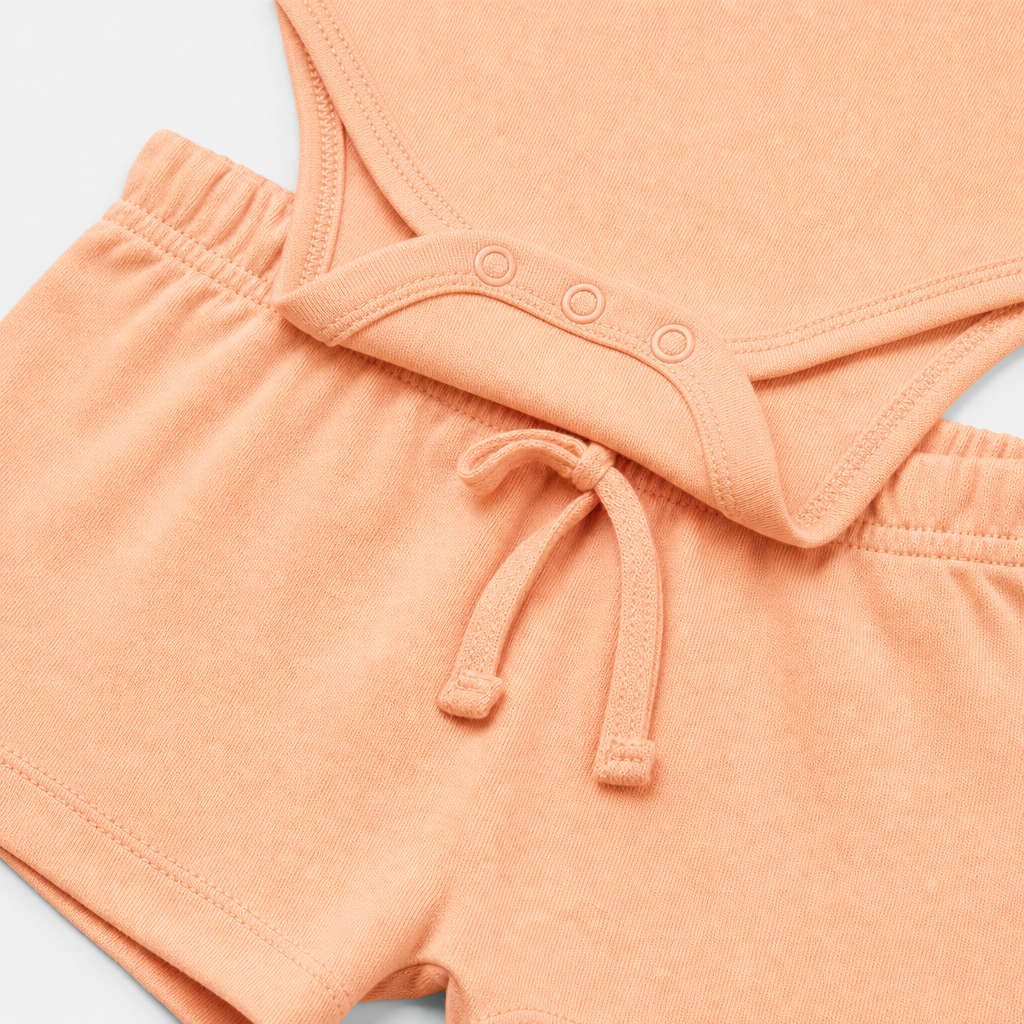 Pale Peach Bodysuit & Short Set view 3