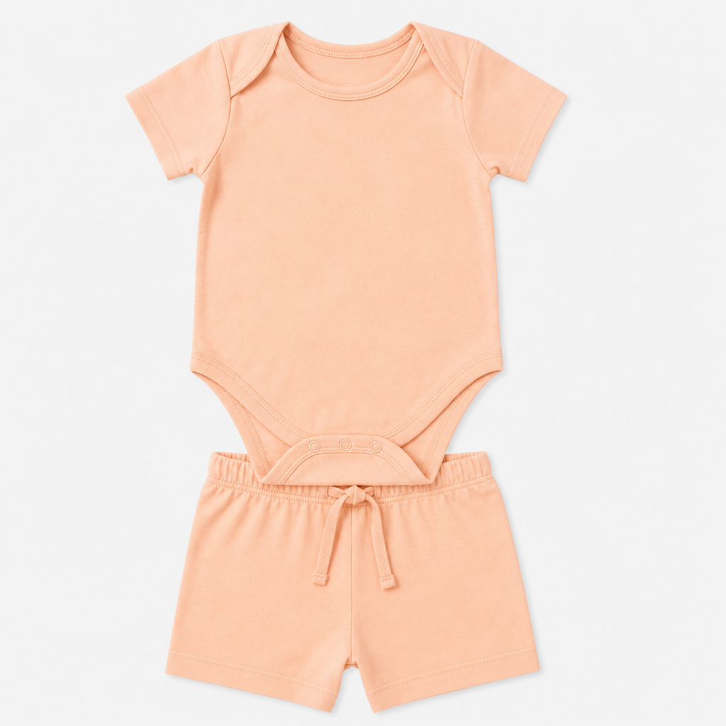 Pale Peach Bodysuit & Short Set