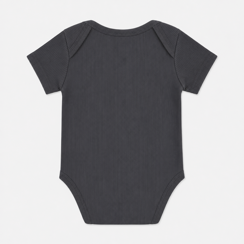 Charcoal Ribbed Bodysuit view 2