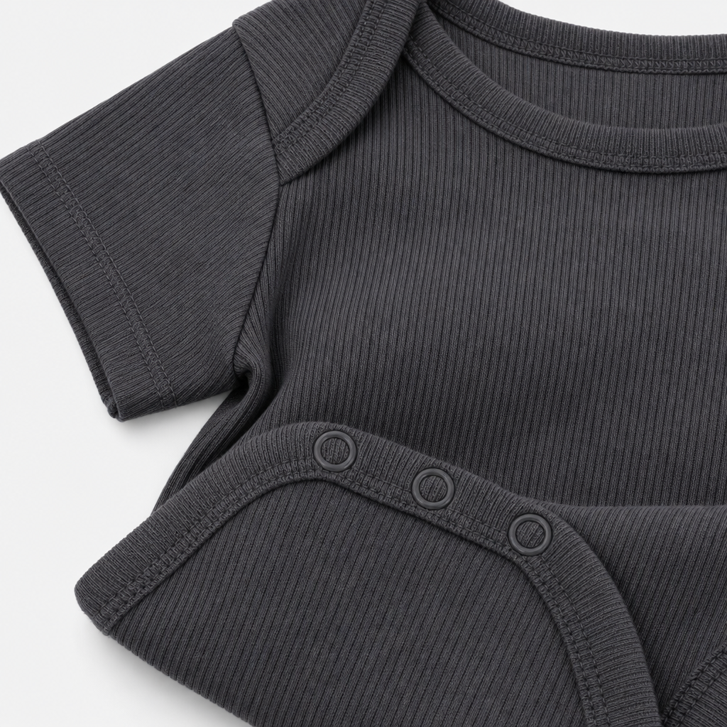 Charcoal Ribbed Bodysuit view 3