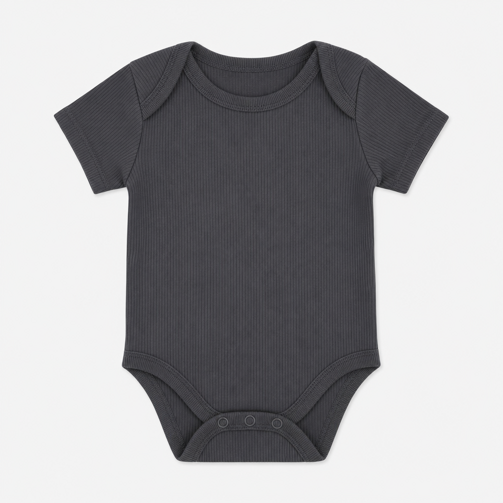 Charcoal Ribbed Bodysuit