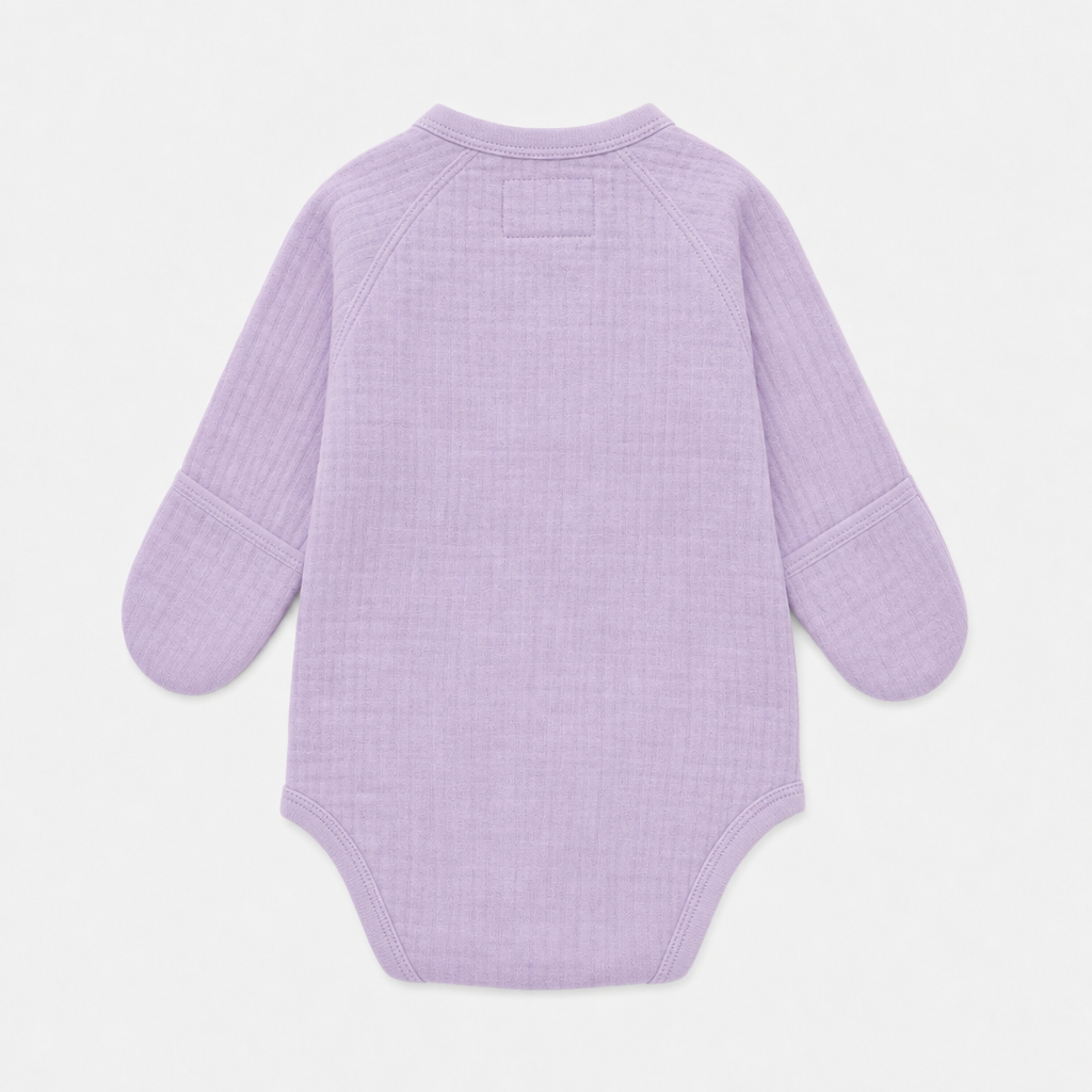 Lavender Muslin Swaddle Bodysuit view 2