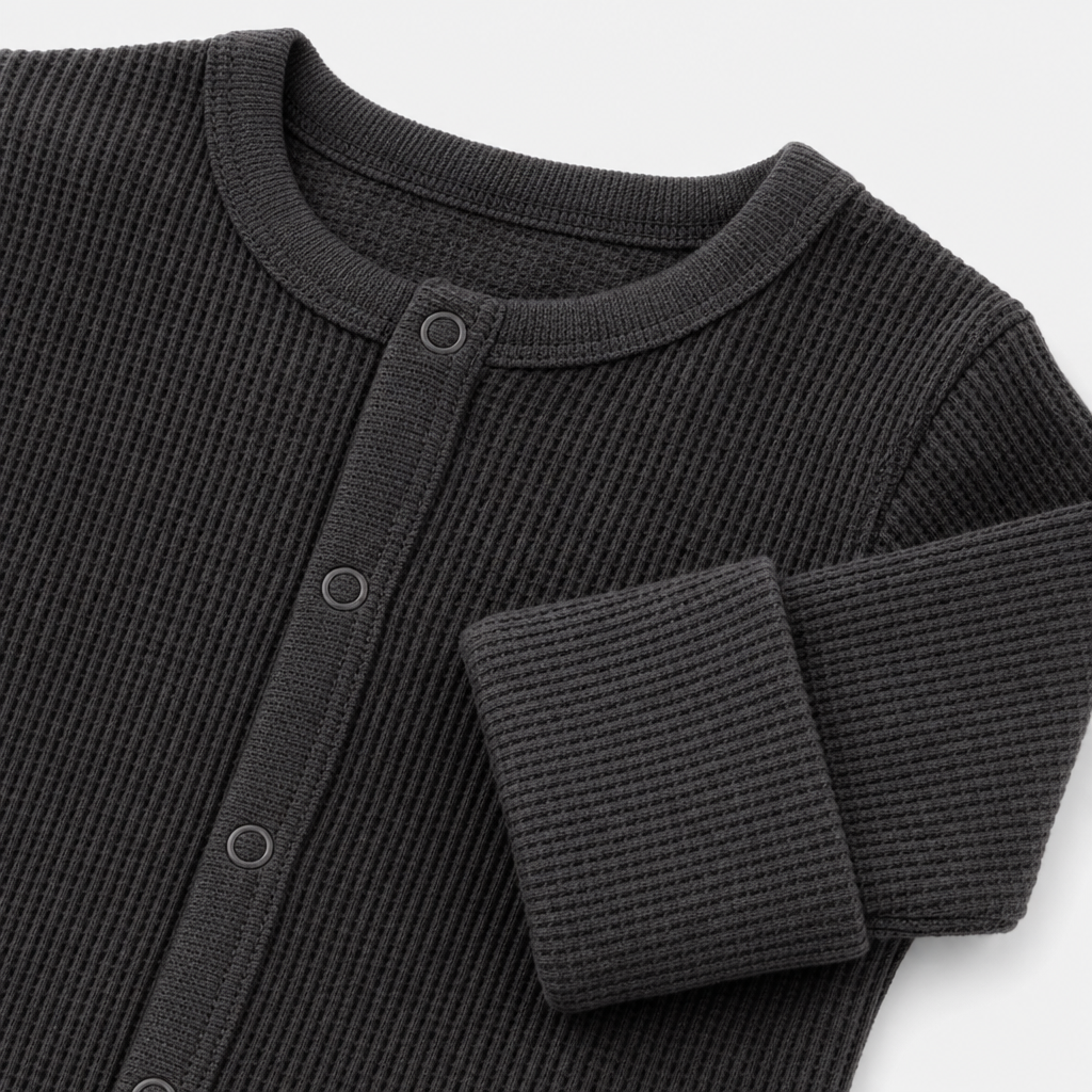 Charcoal Waffle Knit Sleeper view 3