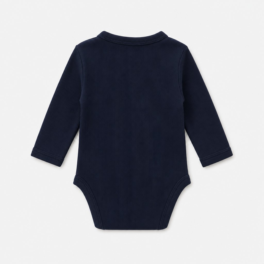 Dark Navy Ribbed Bodysuit view 2