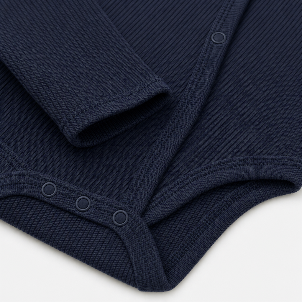 Dark Navy Ribbed Bodysuit view 3