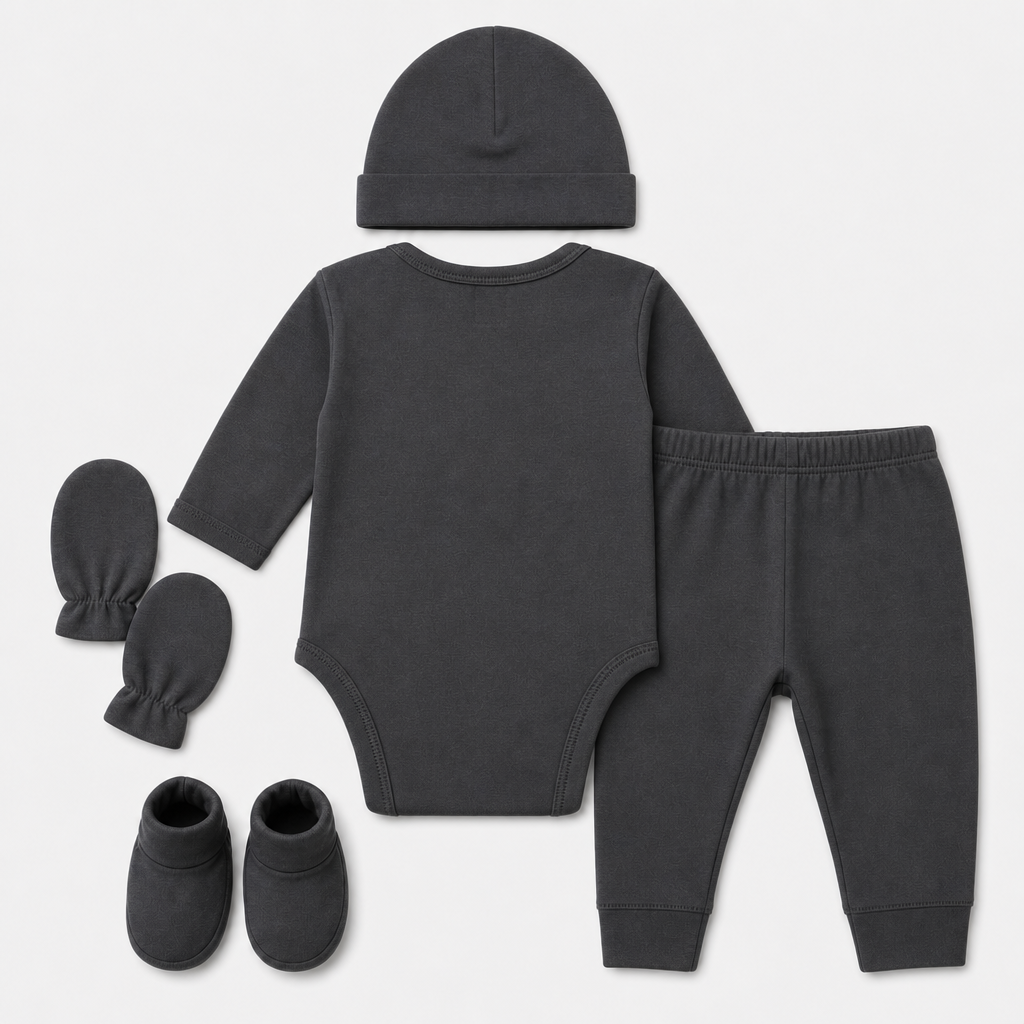 Charcoal Organic Layette Set view 2