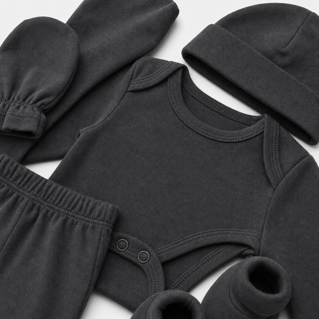 Charcoal Organic Layette Set view 3