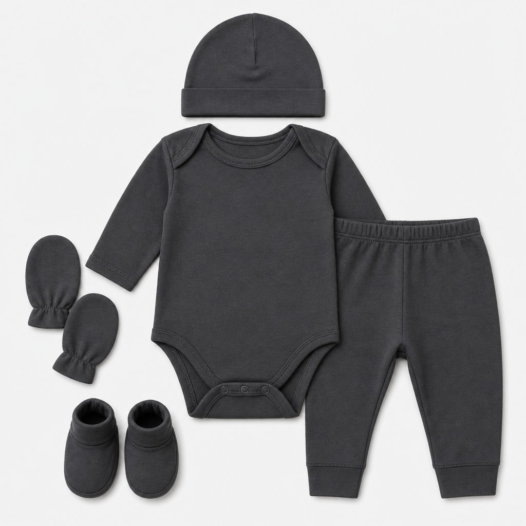 Charcoal Organic Layette Set