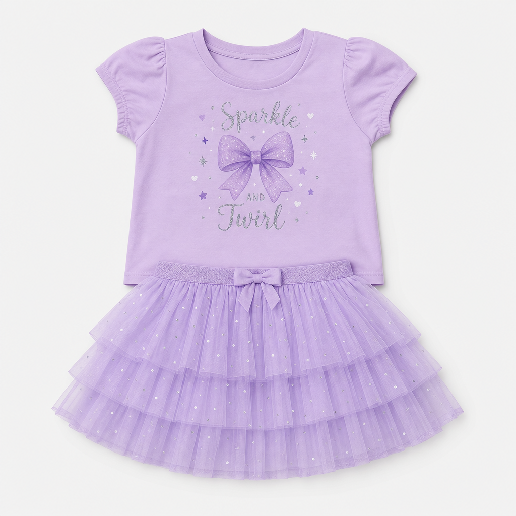 Lavender Tulle Skirt Set