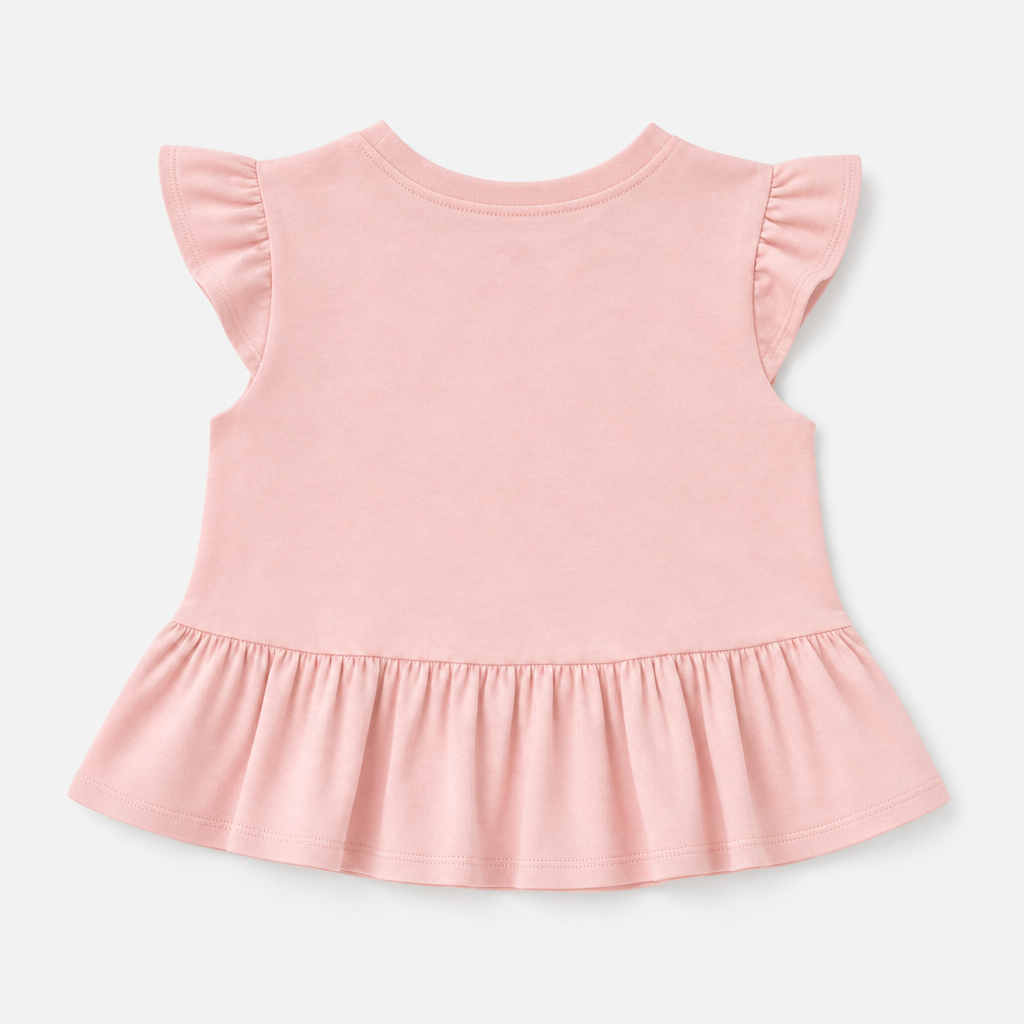 Blush Pink Peplum Top view 2