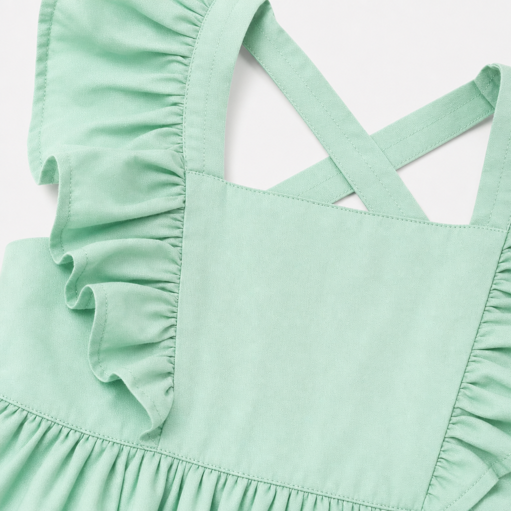 Mint Green Ruffle Dress view 3