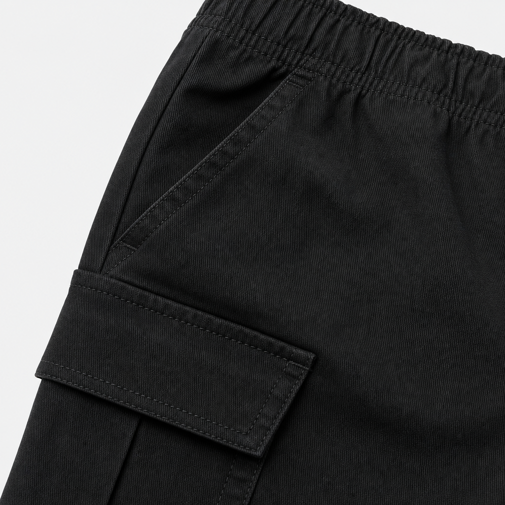 Black Cargo Shorts view 3
