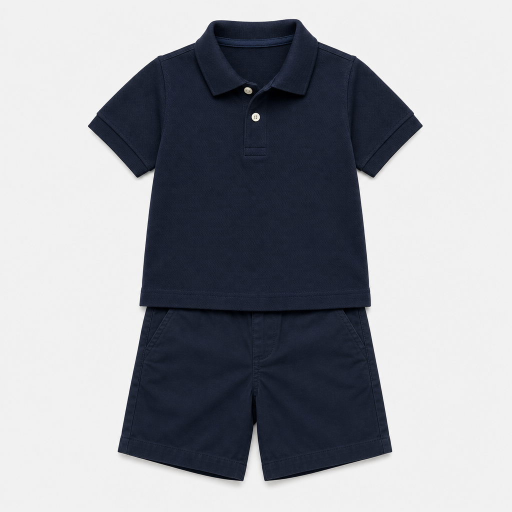 Dark Navy Polo & Short Set