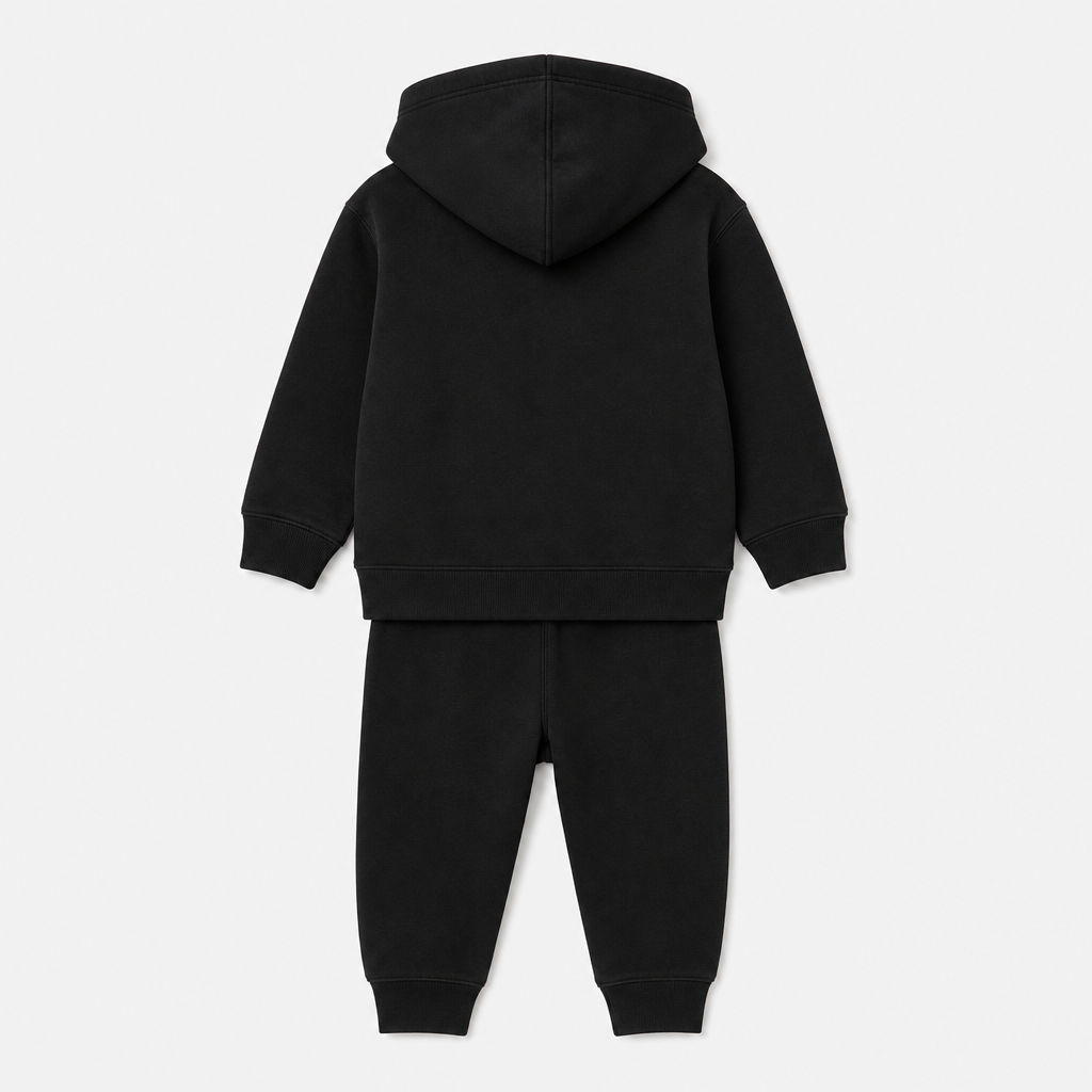 Black French Terry Hoodie Set view 2