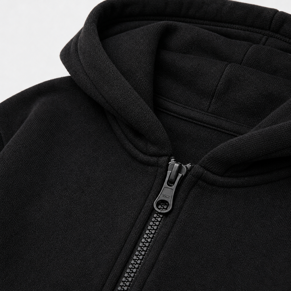 Black French Terry Hoodie Set view 3