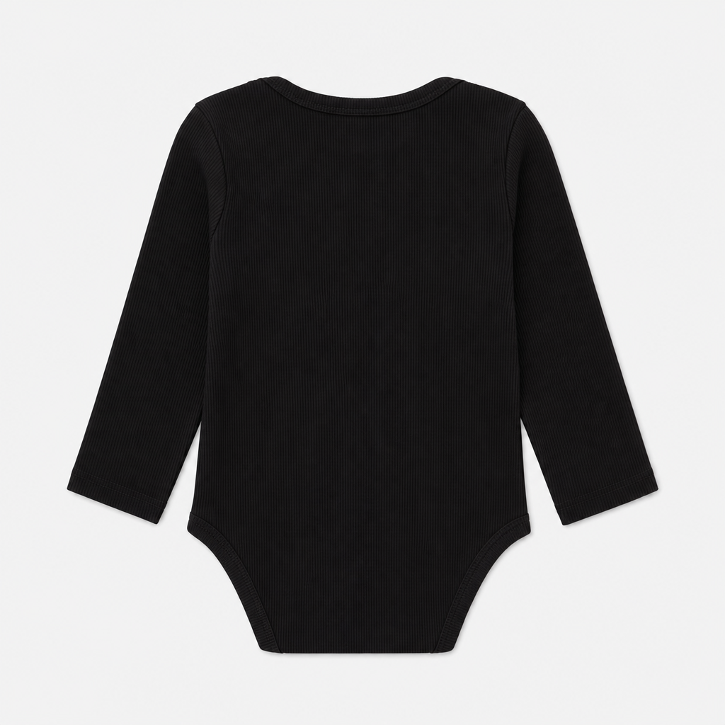 Black Ribbed Knit Bodysuit view 2