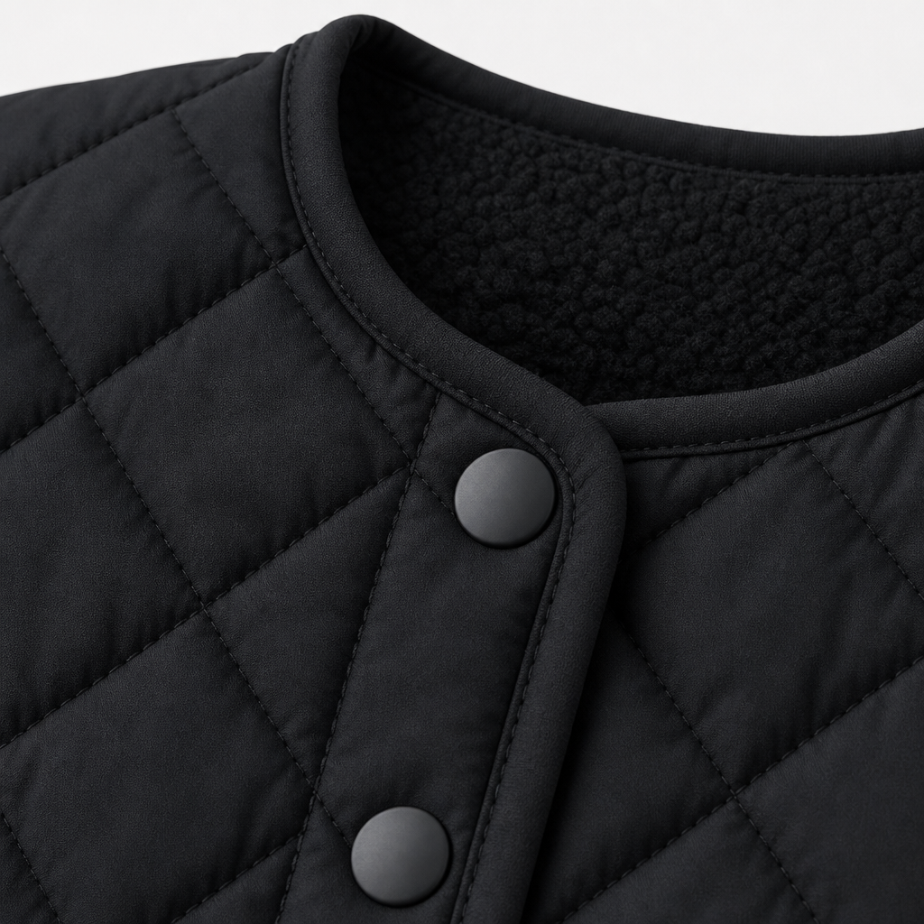 Black Quilted Jacket view 3