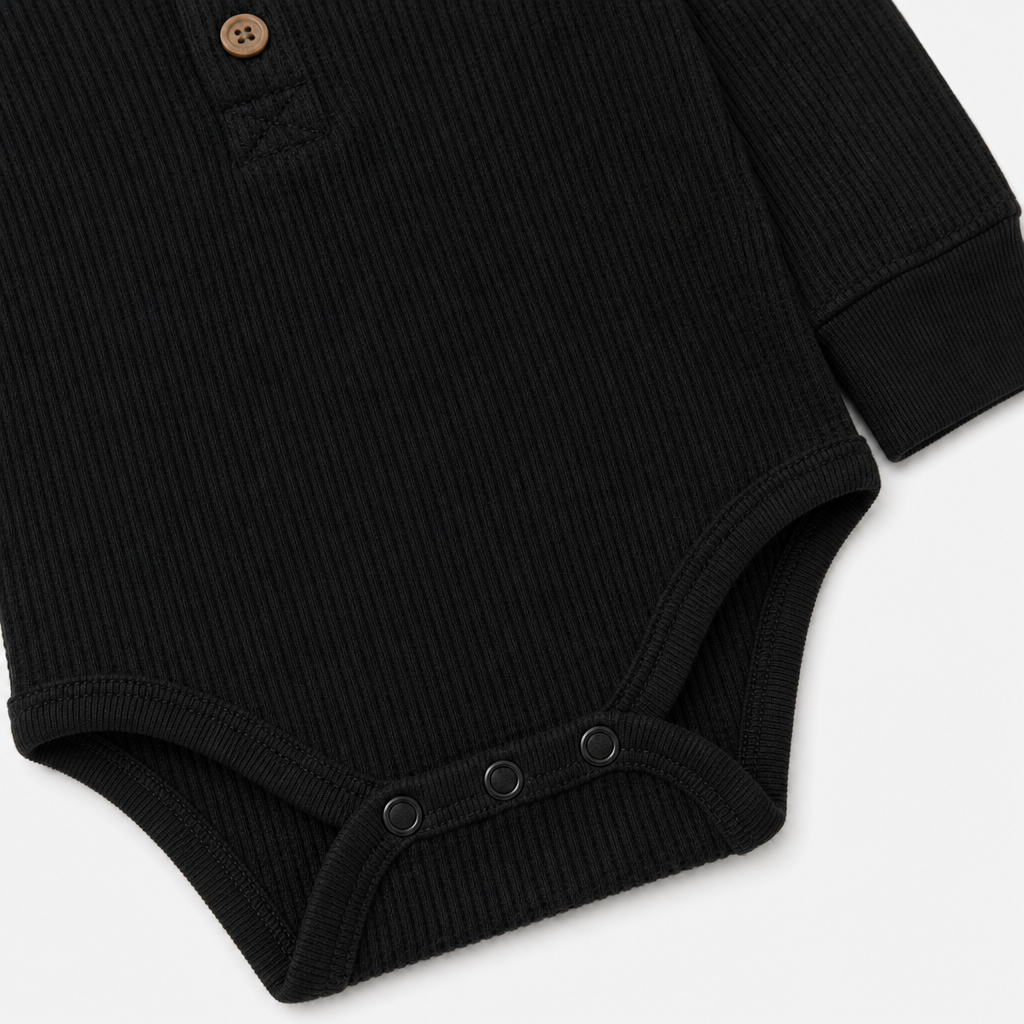 Black Henley Bodysuit view 3