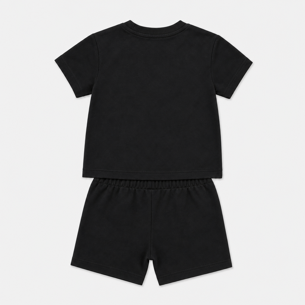 Black Graphic Tee Set view 2