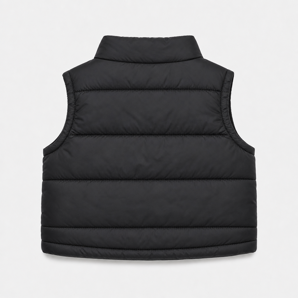 Black Puffer Vest view 2
