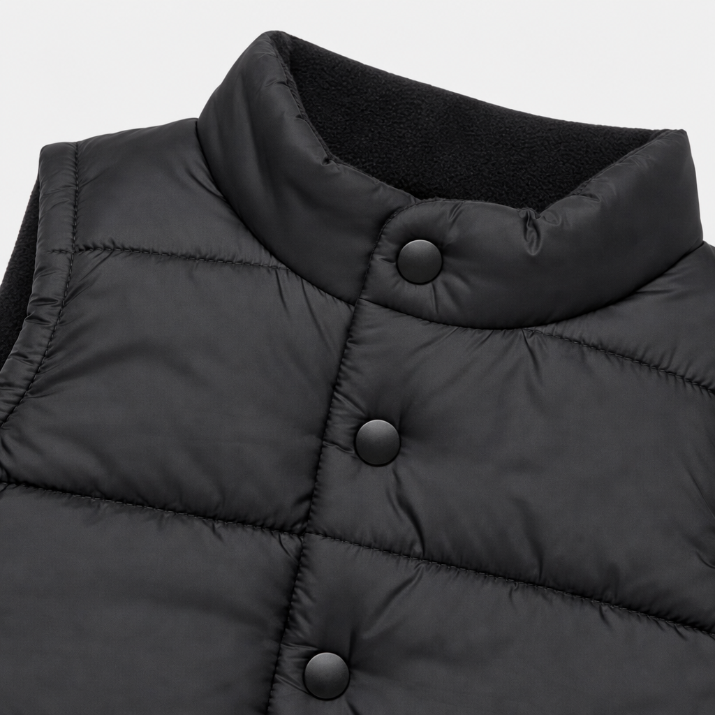 Black Puffer Vest view 3