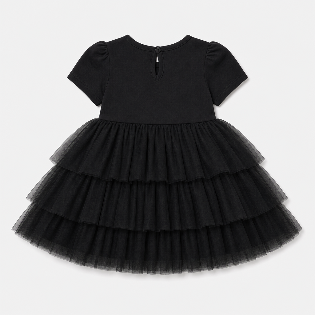 Black Tiered Tulle Dress view 2
