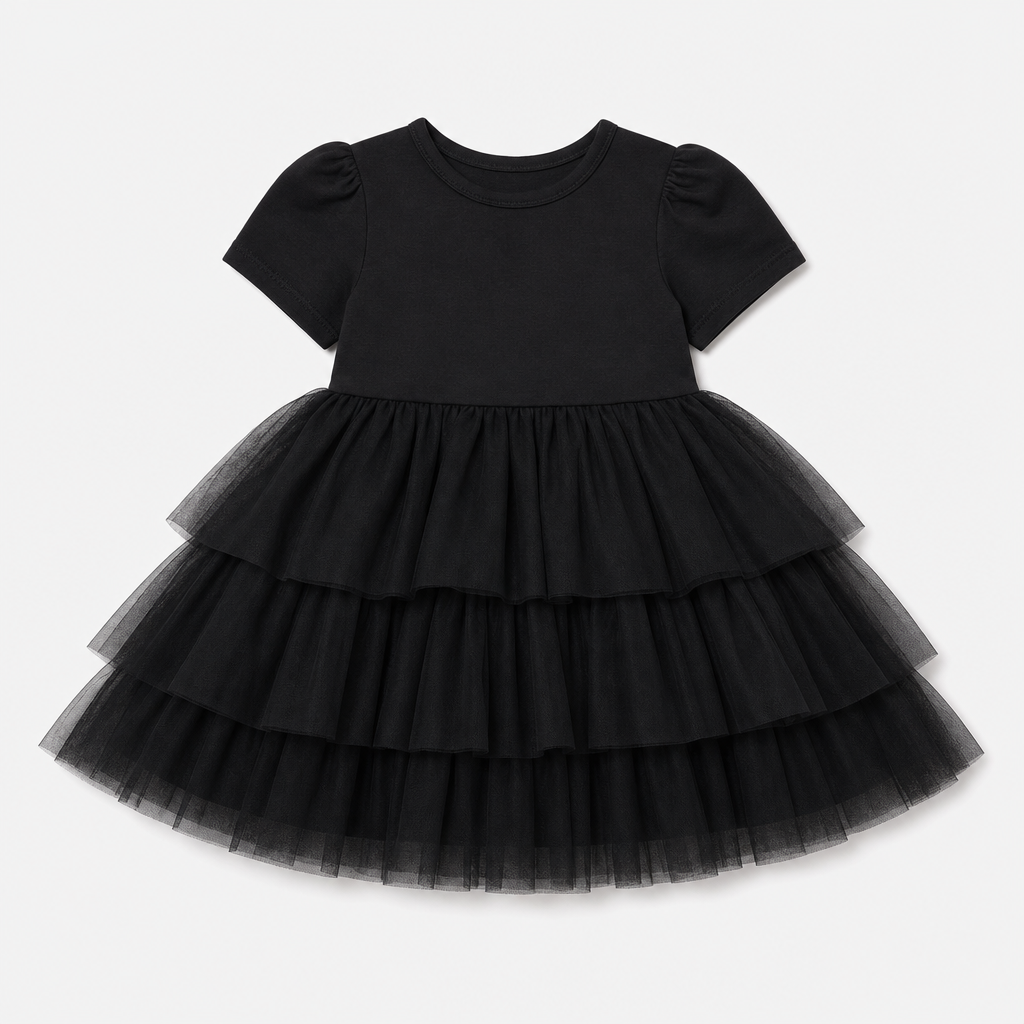 Black Tiered Tulle Dress