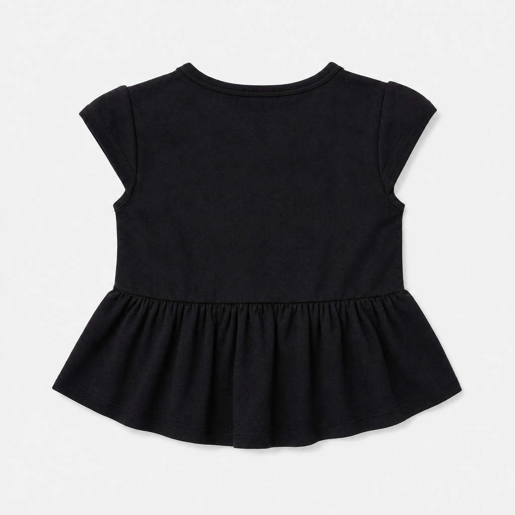 Black Peplum Top view 2