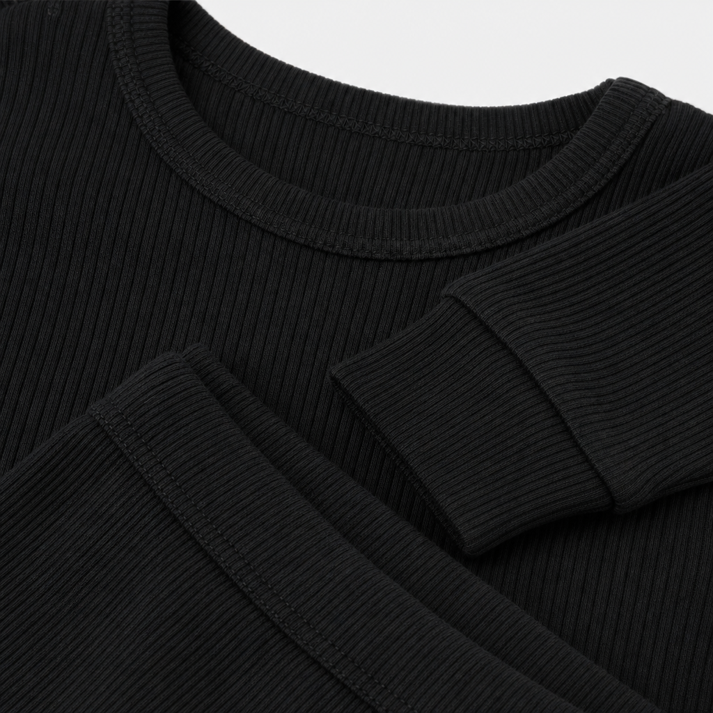 Black Snug-Fit Pajamas view 3