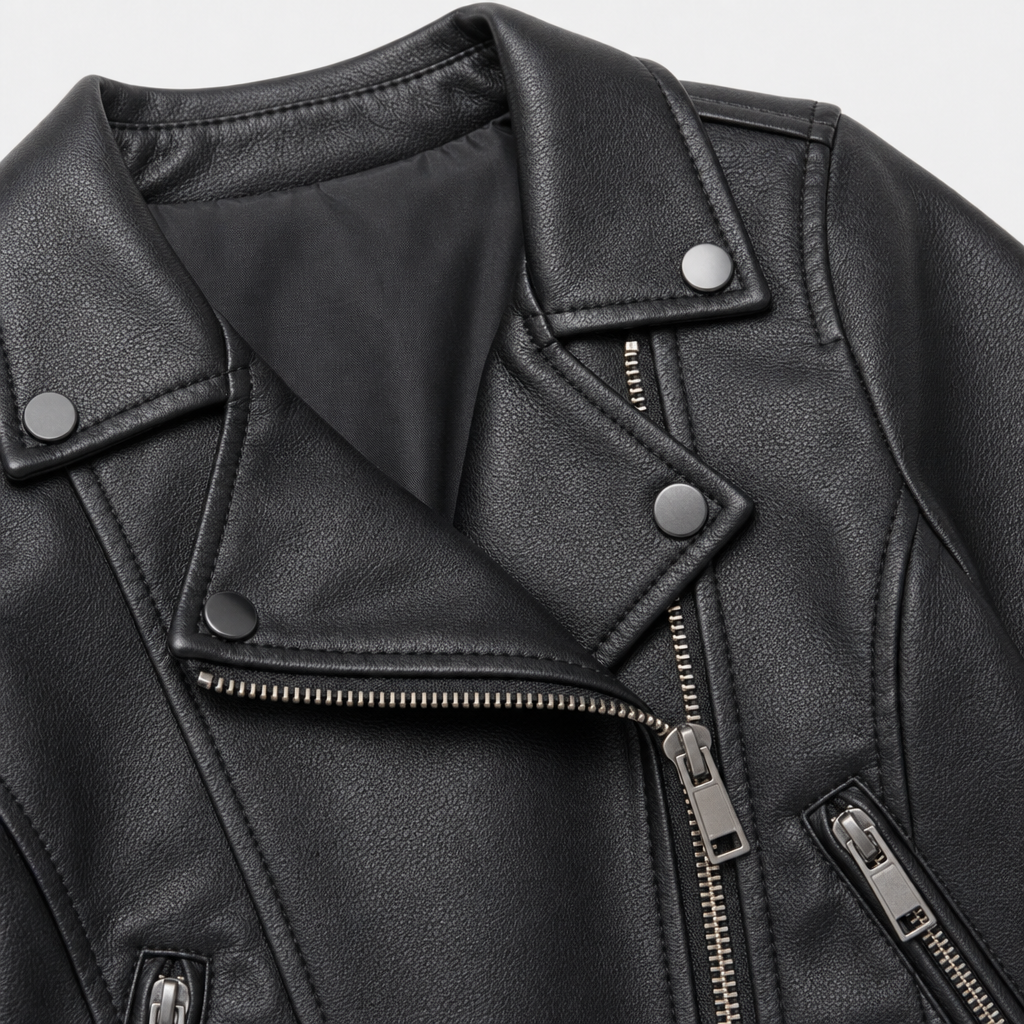 Black Moto Jacket view 3