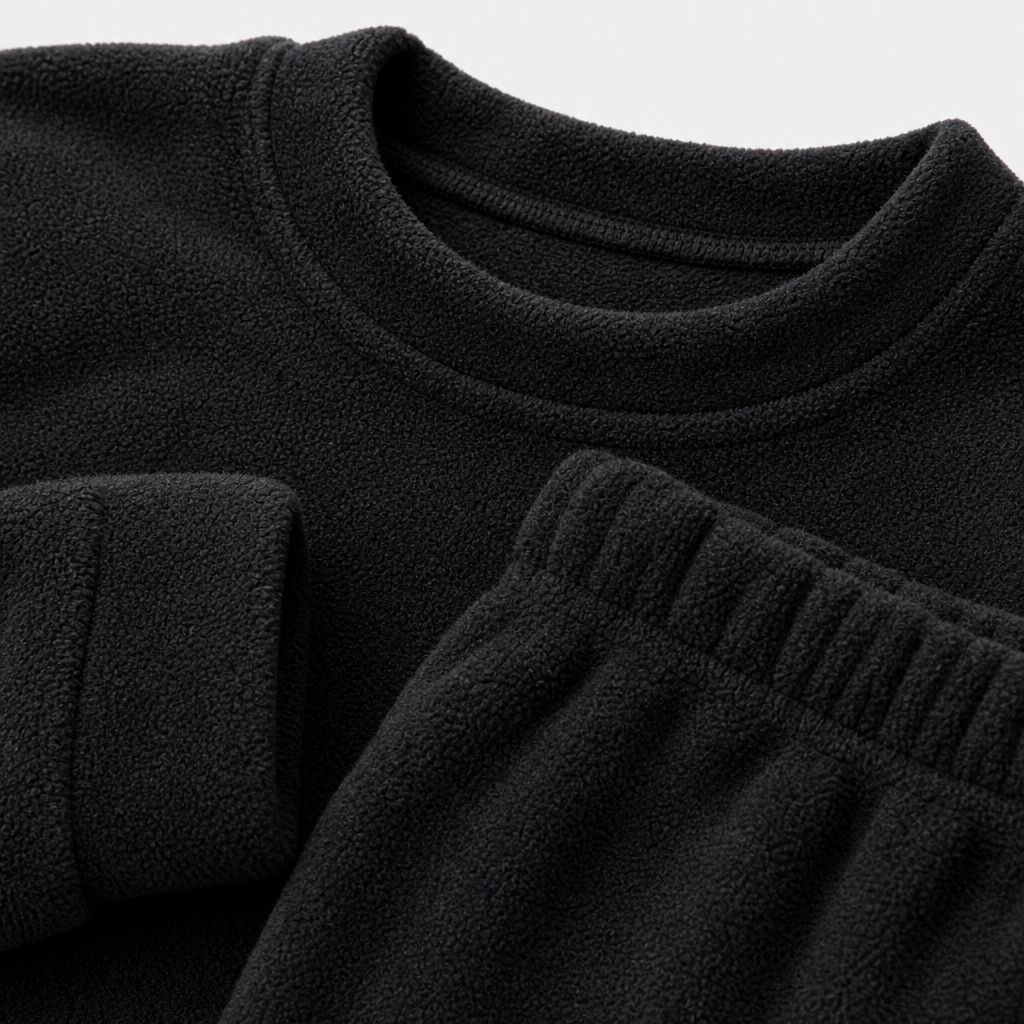 Black Fleece Pajama Set view 3