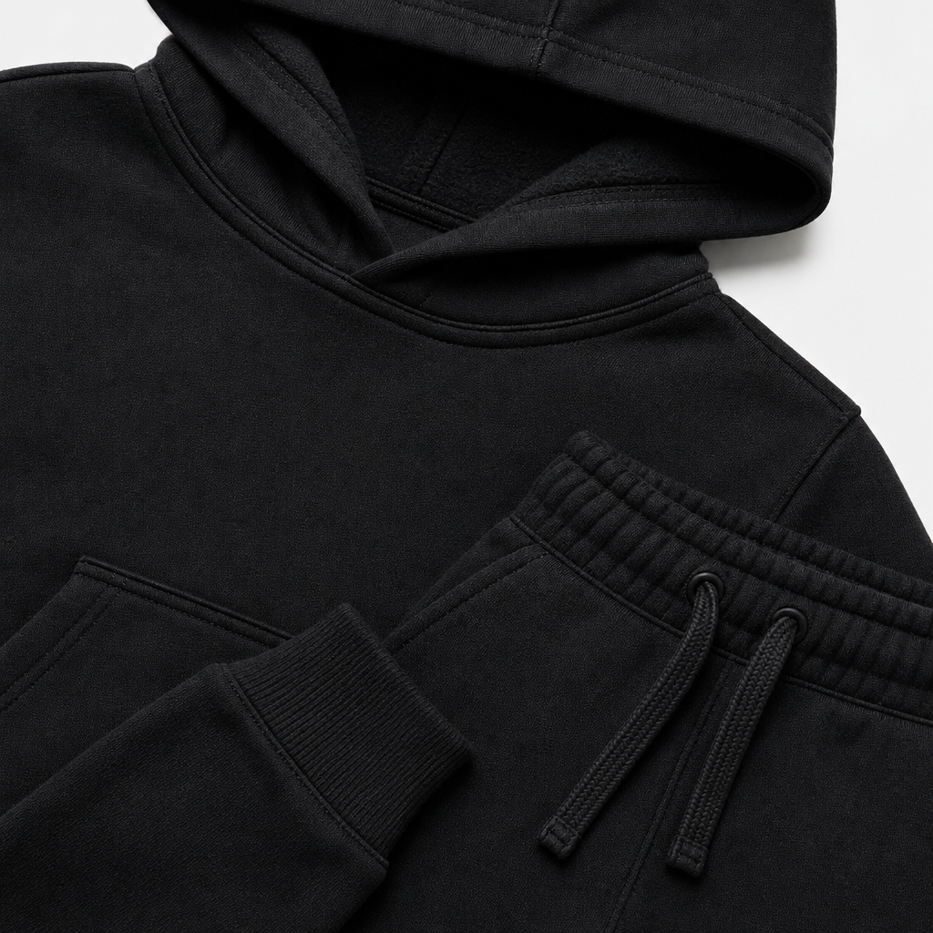 Black Hoodie & Sweatpant Set view 3