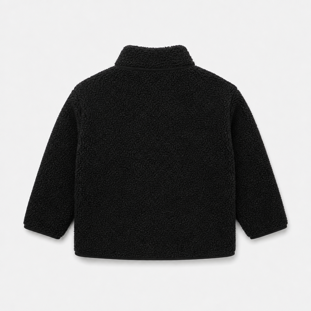 Black Sherpa Zip Jacket view 2