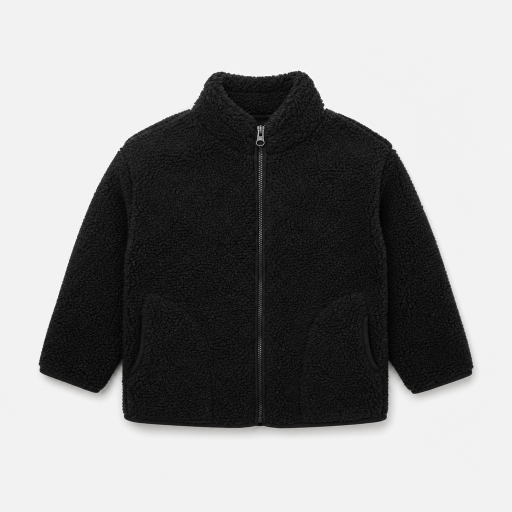 Black Sherpa Zip Jacket